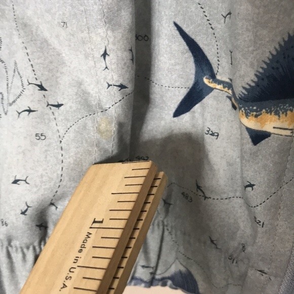 Weekender all over fish print zip up cotton lined shirt size medium - Picture 10 of 12